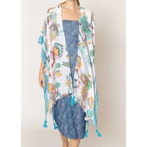 Anthropologie Do Everything In Love Floral Kimono One Size